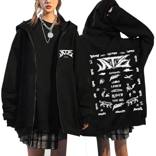 NCTCITY Kapuzenjacke Stray Kids ATE Y2K E-Girl Zip Up Hoodies Freizeit Streetwear Sweater Langarm Top Harajuku Jacke Sweatshirt BangChan Lee Know Changbin Hyunjin Han Felix Seungmin I.N von NCTCITY