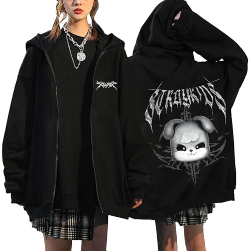 NCTCITY Kapuzenjacke Y2K E-Girl Zip Up Hoodies Freizeit Streetwear Sweater Top Harajuku Jacke Sweatshirt Stray Kids Dominate World Tour BangChan Lee Know Changbin Hyunjin Han Felix Seungmin I.N von NCTCITY