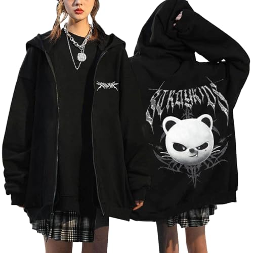 NCTCITY Kapuzenjacke Y2K E-Girl Zip Up Hoodies Freizeit Streetwear Sweater Top Harajuku Jacke Sweatshirt Stray Kids Dominate World Tour BangChan Lee Know Changbin Hyunjin Han Felix Seungmin I.N von NCTCITY