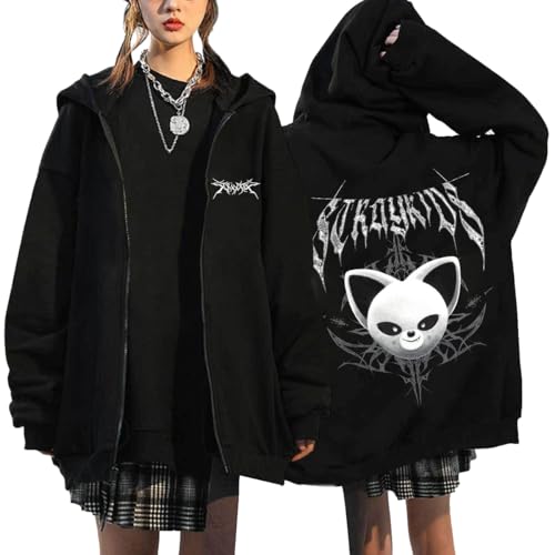 NCTCITY Kapuzenjacke Y2K E-Girl Zip Up Hoodies Freizeit Streetwear Sweater Top Harajuku Jacke Sweatshirt Stray Kids Dominate World Tour BangChan Lee Know Changbin Hyunjin Han Felix Seungmin I.N von NCTCITY