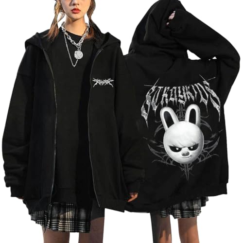 NCTCITY Kapuzenjacke Y2K E-Girl Zip Up Hoodies Freizeit Streetwear Sweater Top Harajuku Jacke Sweatshirt Stray Kids Dominate World Tour BangChan Lee Know Changbin Hyunjin Han Felix Seungmin I.N von NCTCITY