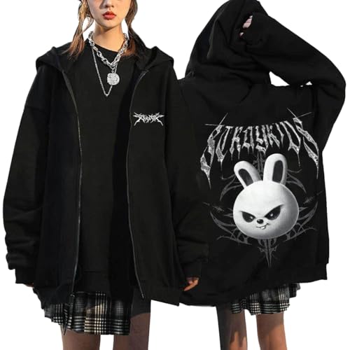 NCTCITY Kapuzenjacke Y2K E-Girl Zip Up Hoodies Freizeit Streetwear Sweater Top Harajuku Jacke Sweatshirt Stray Kids Dominate World Tour BangChan Lee Know Changbin Hyunjin Han Felix Seungmin I.N von NCTCITY