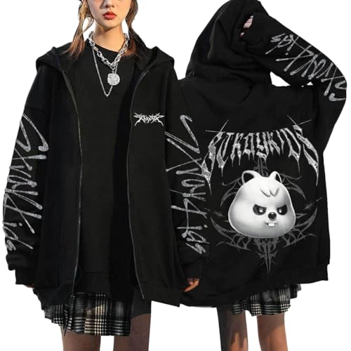 NCTCITY Kapuzenjacke Y2K E-Girl Zip Up Hoodies Freizeit Streetwear Sweater Top Harajuku Jacke Sweatshirt Stray Kids Dominate World Tour BangChan Lee Know Changbin Hyunjin Han Felix Seungmin I.N von NCTCITY