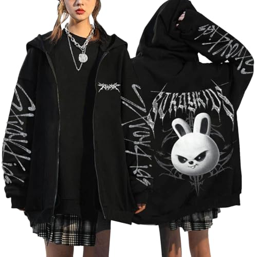 NCTCITY Kapuzenjacke Y2K E-Girl Zip Up Hoodies Freizeit Streetwear Sweater Top Harajuku Jacke Sweatshirt Stray Kids Dominate World Tour BangChan Lee Know Changbin Hyunjin Han Felix Seungmin I.N von NCTCITY