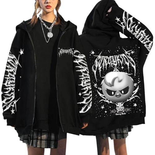 NCTCITY Kapuzenjacke Y2K E-Girl Zip Up Hoodies Freizeit Streetwear Sweater Top Harajuku Jacke Sweatshirt Stray Kids Dominate World Tour BangChan Lee Know Changbin Hyunjin Han Felix Seungmin I.N von NCTCITY