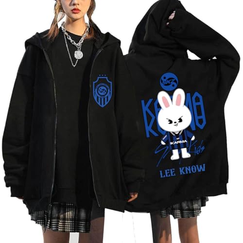 NCTCITY Kapuzenjacke Y2K E-Girl Zip Up Hoodies Freizeit Streetwear Sweater Top Stray Kids Karma Jacke Sweatshirt süßes Cartoon-Tier BangChan Lee Know Changbin Hyunjin Han Felix Seungmin I.N von NCTCITY
