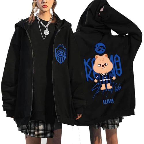 NCTCITY Kapuzenjacke Y2K E-Girl Zip Up Hoodies Freizeit Streetwear Sweater Top Stray Kids Karma Jacke Sweatshirt süßes Cartoon-Tier BangChan Lee Know Changbin Hyunjin Han Felix Seungmin I.N von NCTCITY