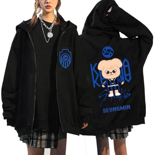 NCTCITY Kapuzenjacke Y2K E-Girl Zip Up Hoodies Freizeit Streetwear Sweater Top Stray Kids Karma Jacke Sweatshirt süßes Cartoon-Tier BangChan Lee Know Changbin Hyunjin Han Felix Seungmin I.N von NCTCITY