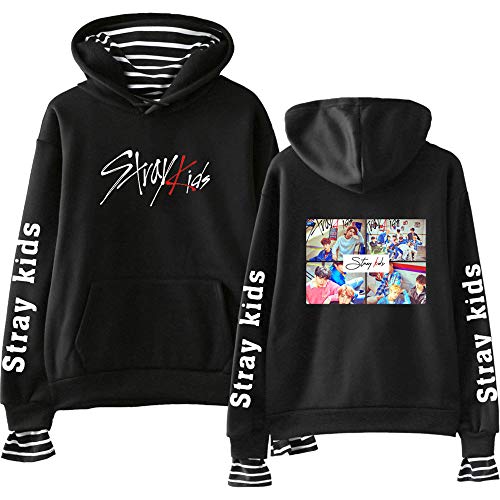 NCTCITY Kapuzenpullover Fake Zwei Hoodies Loose Sweater Lange Ärmel Sweatshirts Hip Hop Pullover Tops Bang Chan Changbin Hyunjin Felix Seungmin Jeongin Jisung Minho Woojin von NCTCITY