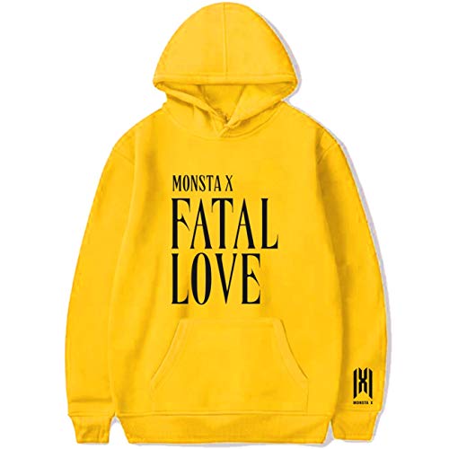 NCTCITY Kapuzenpullover KPOP Monsta X Freizeit Langarm Hoodies Streetwear Sweater FATAL Love Bedrucken Tops Mantel Herbst Winter von NCTCITY