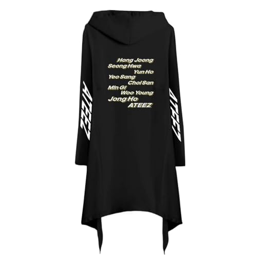 NCTCITY Kapuzenpullover Unregelmäßige Saum Hoodiekleid Loose Sweater Lange Ärmel Bedrucken Sweatshirts Freizeit Tops HONGJOONG SEONGHWA Yunho YEOSANG SAN MINGI WOOYOUNG JONGHO von NCTCITY