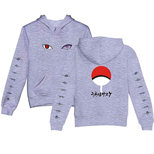 NCTCITY Kinder Kapuzenpullover Anime Loose Sweater Bedrucken Hoodie Sweatshirts Langarm Pullover Freizeit Hip Hop Tops Für Jungen Mädchen Uchiha Sharingan Ninjia von NCTCITY