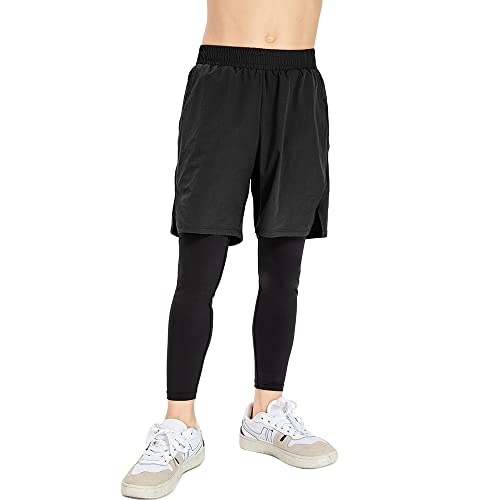 NCTCITY Kinder Sport Shorts Legging 2 in 1 Kompressionshose Laufshorts Leicht Kurz Sporthose Schnelltrocknende Trainingsshorts Atmungsaktiv Running Fitnesshose mit Tasche Basketballhose NCTCITY Kinder Sport Shorts Legging 2 in 1 Kompressionshose Laufshorts Leicht Kurz Sporthose Schnelltrocknende Trainingsshorts Atmungsaktiv Running Fitnesshose mit Tasche Basketballhose von NCTCITY