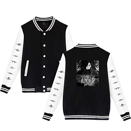 NCTCITY Männer Frauen Baseball Jacke Mit der Taste Anime Druck Langarm Sweatshirts Lose Bequeme Warme Sweater Tops Für Liebhaber Uchiha Sharingan Ninjia von NCTCITY