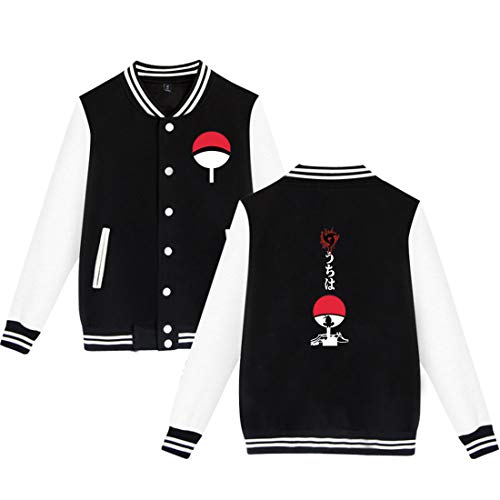 NCTCITY Männer Frauen Baseball Jacke Mit der Taste Anime Druck Langarm Sweatshirts Lose Bequeme Warme Sweater Tops Für Liebhaber Uchiha Sharingan Ninjia von NCTCITY