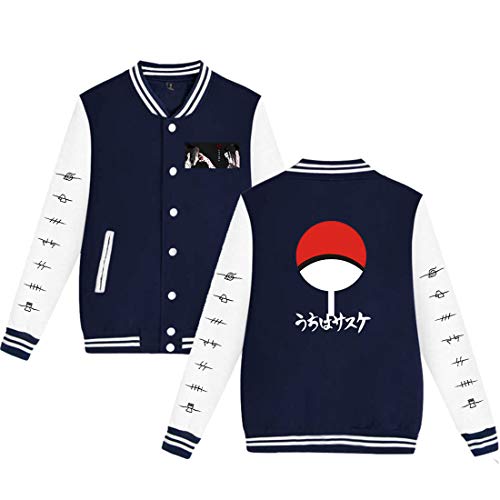 NCTCITY Männer Frauen Baseball Jacke Mit der Taste Anime Druck Langarm Sweatshirts Lose Bequeme Warme Sweater Tops Für Liebhaber Uchiha Sharingan Ninjia von NCTCITY