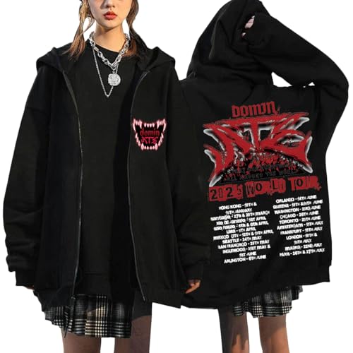 NCTCITY Unisex Kapuzenjacke Stray Kids Dominate Y2K E-Girl Zip Up Hoodies Freizeit Streetwear Sweater Langarm Top Harajuku Jacke Sweatshirt BangChan Lee Know Changbin Hyunjin Han Felix Seungmin I.N von NCTCITY