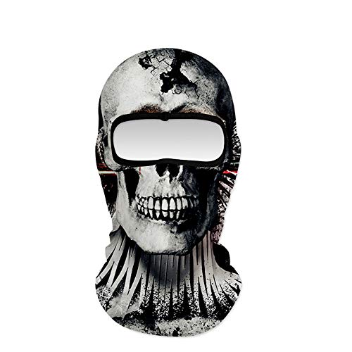 NCTCITY Winddicht Sturmhauben Totenkopf 3D Multifunktional Skihaube Schädel Bedrucktes Halstuch Herren Damen Balaclava Winddichte Warme für Outdoor Sport Fahrrad Radfahren Skifahren Snowboarden von NCTCITY