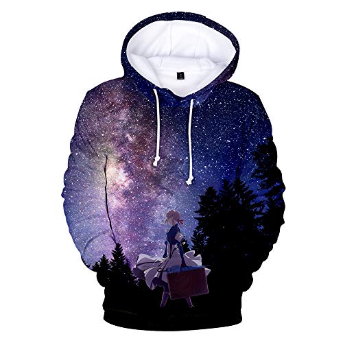 Violet Evergarden Unisex Kapuzenpullover 3D Bedrucken Loose Sweater Lange Ärmel Hoodies Sweatshirts Hip Hop Frühling Herbst Winter Hemd Tops für Liebhaber Herren Damen von NCTCITY