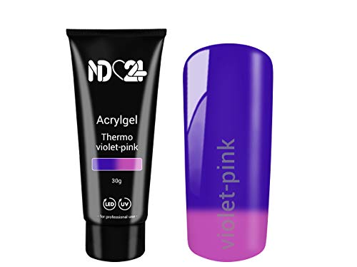 ND24 NailDesign Acryl Gel Effekt Tube - Thermo Violet-Pink - 30g von ND24 NailDesign