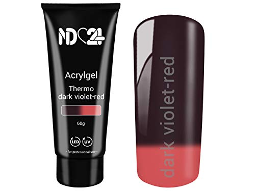 ND24 NailDesign Acryl Gel Effekt Tube - Thermo Dark Violet-Red - 60g von ND24 NailDesign