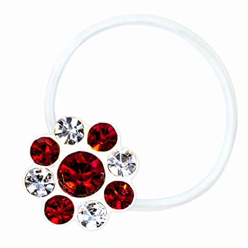 Zehenring Zirkonia Blume klar rot - 925 Sterling Silber - Fuß Schmuck Damen Fuß-Ring Toe-Ring von ND24 NailDesign