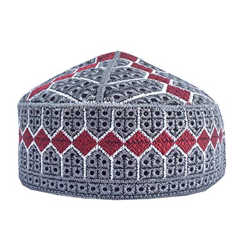 NDA Gebetskappe Herren Kufi Koofi Party Hüte Beanie Designer Topi Afghanische Schädel Kappe - Grau - 58 von NDA