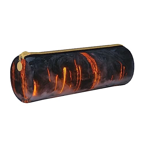 NDDCEDEW Federmäppchen für Schüler, Kilauea Vulkan-Druck, Leder, Reißverschluss, Schreibwaren-Tasche für Schule, Stifthalter, tragbare Aufbewahrung, Organizer, Make-up-Tasche, weiß, Einheitsgröße, von NDDCEDEW