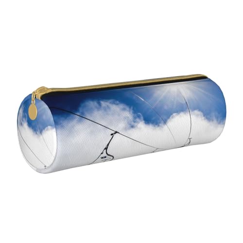 NDDCEDEW Federmäppchen für Schüler, Skilift bei Sonnenschein, Leder, Reißverschluss, Schreibwaren-Tasche für Schule, Stiftehalter, tragbar, Organizer, Make-up-Tasche, weiß, Einheitsgröße, von NDDCEDEW