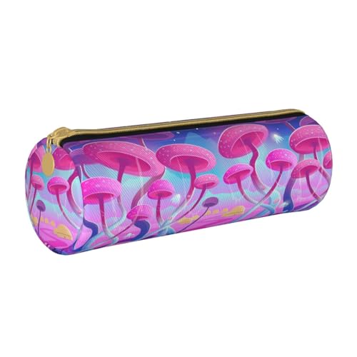 NDDCEDEW Federmäppchen für Schüler, magischer Pilz-Druck, Leder, Reißverschluss, Schreibwaren-Tasche für Schule, Stiftehalter, tragbar, Organizer, Make-up-Tasche, weiß, Einheitsgröße, Kosmetiktasche von NDDCEDEW