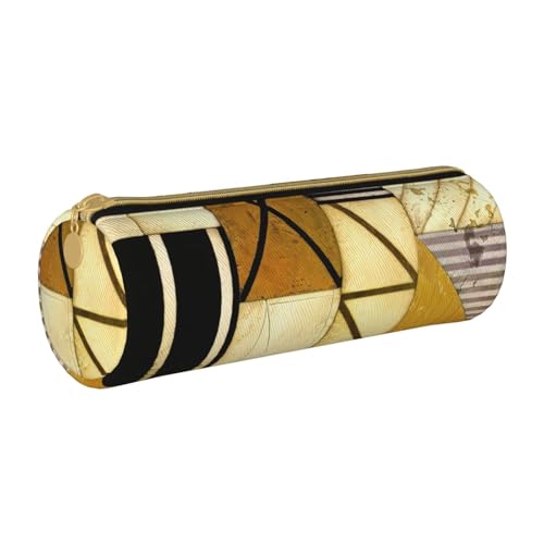 NDDCEDEW Federmäppchen für Schüler, rustikaler Holzdruck, Leder, Reißverschluss, Schreibwaren-Tasche für Schule, Stiftehalter, tragbar, Organizer, Make-up-Tasche, weiß, Einheitsgröße, Kosmetiktasche von NDDCEDEW