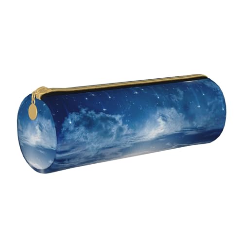 NDDCEDEW Federmäppchen für Schüler, schöner Nachtdruck, Leder, Reißverschluss, Schreibwaren-Tasche für Schule, Stiftehalter, tragbar, Organizer, Make-up-Tasche, weiß, Einheitsgröße, Kosmetiktasche von NDDCEDEW