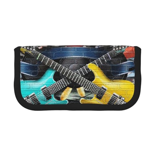 NDDCEDEW Federmäppchen mit Gitarrenmalerei, großes Fassungsvermögen, niedliches Federmäppchen für Mädchen und Jungen, Teenager, Schule, lustiges Federmäppchen, Organizer-Tasche, Schwarz , NDDCEDEW Federmäppchen mit Gitarrenmalerei, großes Fassungsvermögen, niedliches Federmäppchen für Mädchen und Jungen, Teenager, Schule, lustiges Federmäppchen, Organizer-Tasche, Schwarz , von NDDCEDEW
