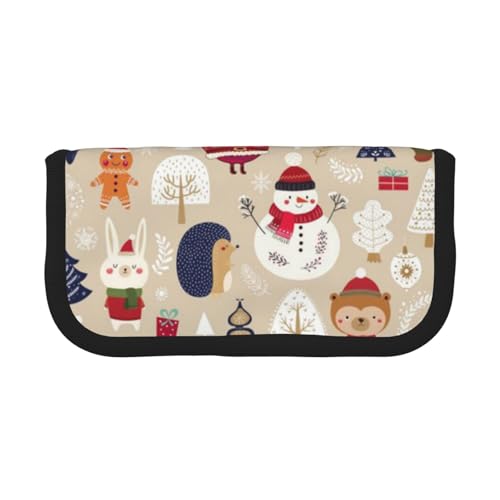 NDDCEDEW Federmäppchen mit niedlichen Tieren und Schneemann, großes Fassungsvermögen, Schüler-Federmäppchen, niedliches Federmäppchen für Mädchen und Jungen, Teenager, Schule, Federmäppchen, von NDDCEDEW