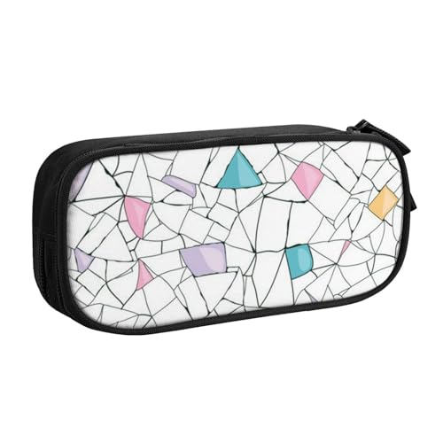 NDDCEDEW Lustiges Federmäppchen, bunt, unregelmäßig, geometrisch, bedruckt, großes Fassungsvermögen, Schüler-Federmäppchen, niedliches Federmäppchen für Mädchen und Jungen, Teenager, Schule, von NDDCEDEW