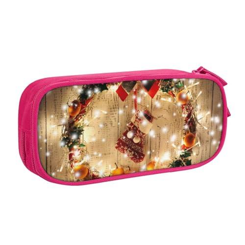 NDDCEDEW Lustiges Federmäppchen Frohe Weihnachten Bedruckte Große Kapazität Federmäppchen Schüler Federmäppchen Niedlich Federmäppchen für Mädchen und Jungen Teenager Schule Federmäppchen Schwarz Blau von NDDCEDEW