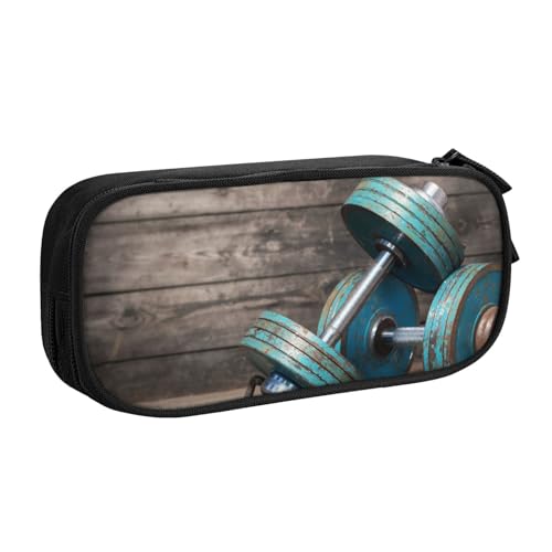 NDDCEDEW Lustiges Federmäppchen Modular Hanteln Bedruckte Große Kapazität Federmäppchen Schüler Federmäppchen Niedlich Federmäppchen für Mädchen und Jungen Teenager Schule Federmäppchen Schwarz Blau von NDDCEDEW