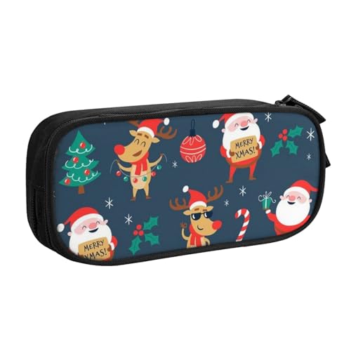 NDDCEDEW Lustiges Federmäppchen Weihnachtsmann Weihnachten Bedruckt Große Kapazität Federmäppchen Schüler Federmäppchen Niedlich Federmäppchen für Mädchen und Jungen Teenager Schule Federmäppchen von NDDCEDEW