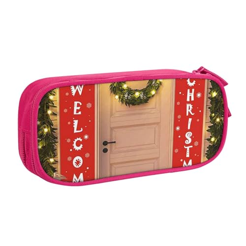 NDDCEDEW Lustiges Federmäppchen mit Weihnachtsdekoration, bedruckt, große Kapazität, Schüler-Federmäppchen, niedliches Federmäppchen für Mädchen und Jungen, Teenager, Schule, Federmäppchen, schwarz, von NDDCEDEW