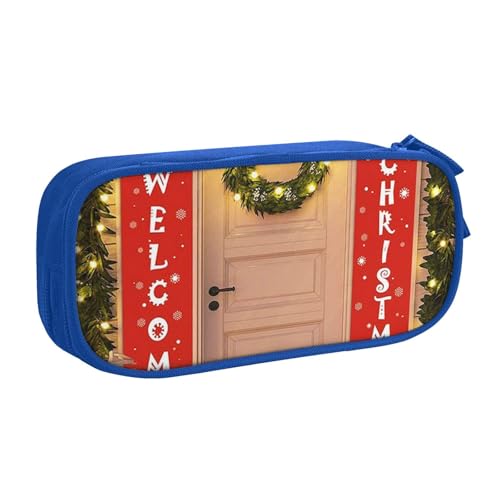 NDDCEDEW Lustiges Federmäppchen mit Weihnachtsdekoration, bedruckt, große Kapazität, Schüler-Federmäppchen, niedliches Federmäppchen für Mädchen und Jungen, Teenager, Schule, Federmäppchen, schwarz, von NDDCEDEW