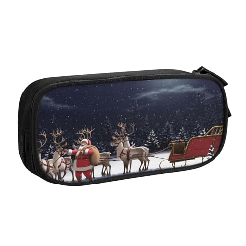 NDDCEDEW Lustiges Federmäppchen mit Weihnachtsmann-Motiv, bedruckt, große Kapazität, Federmäppchen, Schüler-Federmäppchen, niedliches Federmäppchen für Mädchen und Jungen, Teenager, Schule, von NDDCEDEW