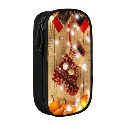 NDDCEDEW Niedliches Federmäppchen Frohe Weihnachten Druck Große Kapazität Federmäppchen Reißverschluss Federmäppchen Schüler Federmäppchen Niedlich Federmäppchen für Mädchen und Jungen Teenager Schule von NDDCEDEW