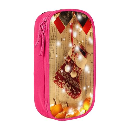 NDDCEDEW Niedliches Federmäppchen Frohe Weihnachten Druck Große Kapazität Federmäppchen Reißverschluss Federmäppchen Schüler Federmäppchen Niedlich Federmäppchen für Mädchen und Jungen Teenager Schule von NDDCEDEW