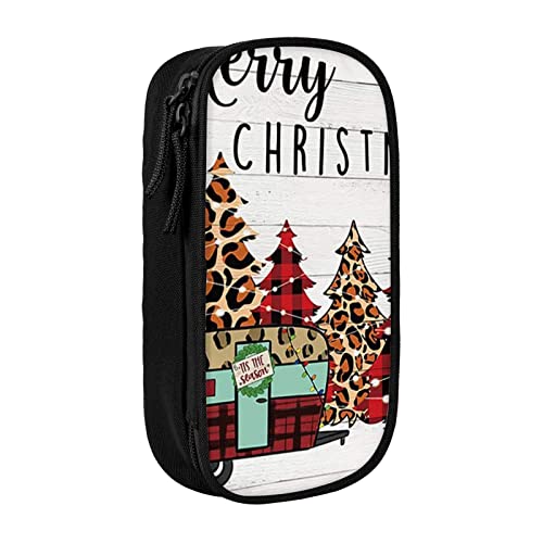 NDDCEDEW Niedliches Federmäppchen Frohe Weihnachten Druck Große Kapazität Federmäppchen Reißverschluss Federmäppchen Schüler Federmäppchen Niedlich Federmäppchen für Mädchen und Jungen Teenager Schule von NDDCEDEW