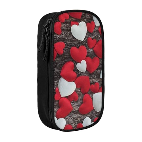 NDDCEDEW Niedliches Federmäppchen Valentinstag Druck Große Kapazität Federmäppchen Reißverschluss Federmäppchen Schüler Federmäppchen Niedlich Federmäppchen für Mädchen und Jungen Teenager Schule von NDDCEDEW