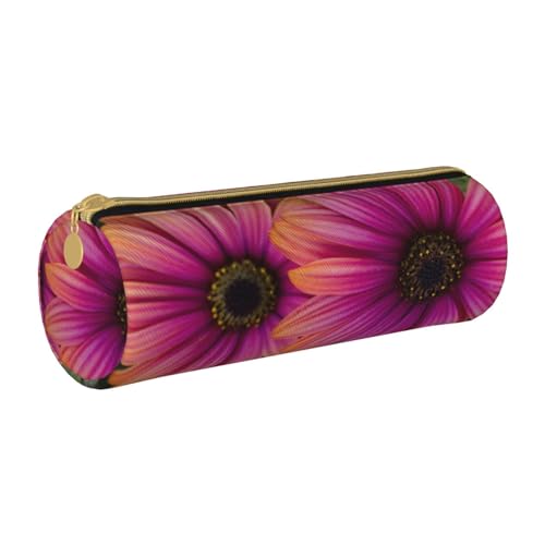 NDDCEDEW Schüler-Federmäppchen mit Gänseblümchen-Druck, Leder, Reißverschluss, Schreibwaren-Tasche für Schule, Stiftehalter, tragbar, Organizer, Make-up-Tasche, weiß, Einheitsgröße, Kosmetiktasche von NDDCEDEW