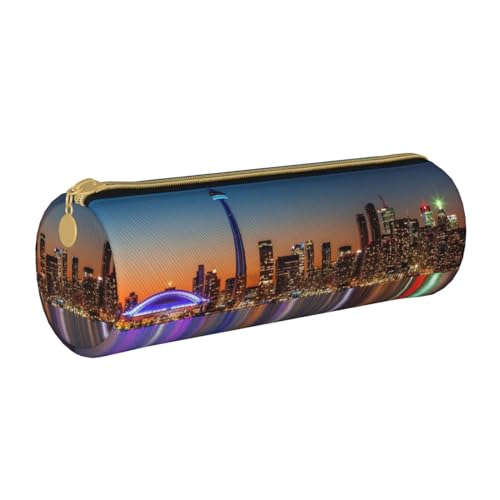 NDDCEDEW Schüler-Federmäppchen mit Kanada-Druck, Leder, Reißverschluss, Schreibwaren-Tasche für Schule, Stiftehalter, tragbar, Organizer, Make-up-Tasche, weiß, Einheitsgröße, Kosmetiktasche von NDDCEDEW