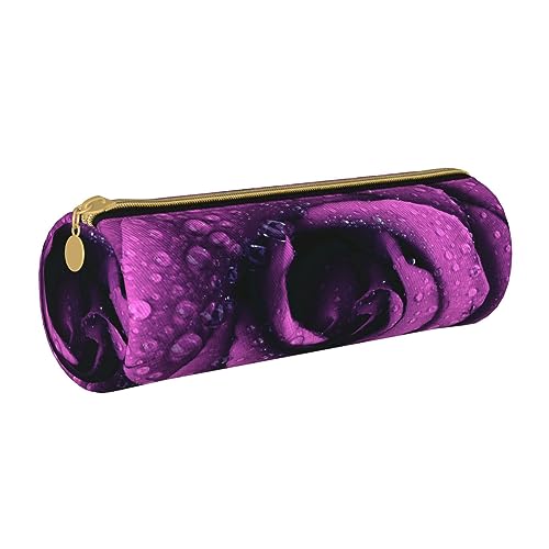 NDDCEDEW Schüler-Federmäppchen mit Rosen-Motiv, Leder, Reißverschluss, Schreibwaren-Tasche für Schule, Stiftehalter, tragbar, Organizer, Make-up-Tasche, weiß, Einheitsgröße, Kosmetiktasche von NDDCEDEW