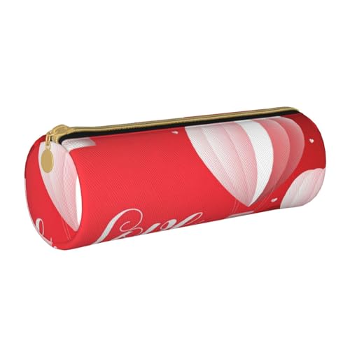 NDDCEDEW Schüler-Federmäppchen mit romantischem Herz-Ballon-Druck, Leder, Reißverschluss, Schreibwaren-Tasche für Schule, Stiftehalter, tragbar, Organizer, Make-up-Tasche, weiß, Einheitsgröße, von NDDCEDEW