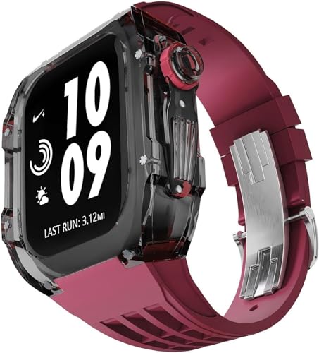 NDJQY Luxuriöses Uhrenarmband + Uhrengehäuse, transparentes Modifikationsset, für iWatch Ultra 8, 7, 6, 5, 4, SE, 44 mm, 45 mm, 49 mm, Gummi-Uhrenarmband, Upgrade DIY mit Werkzeug, 49 mm, Achat NDJQY Luxuriöses Uhrenarmband + Uhrengehäuse, transparentes Modifikationsset, für iWatch Ultra 8, 7, 6, 5, 4, SE, 44 mm, 45 mm, 49 mm, Gummi-Uhrenarmband, Upgrade DIY mit Werkzeug, 49 mm, Achat von NDJQY